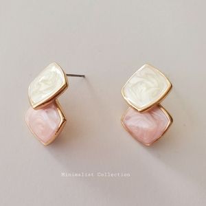 Minimalist Assymetrical Pastel Acrylic Earrings